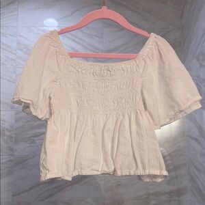 Old Navy White Smocked Kids Blouse